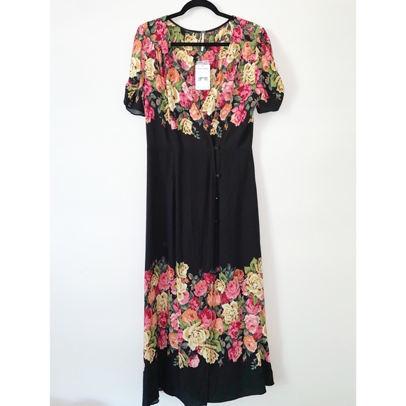 FREE PEOPLE Jamie Floral Midi Dress NWT - Picture 6 of 9